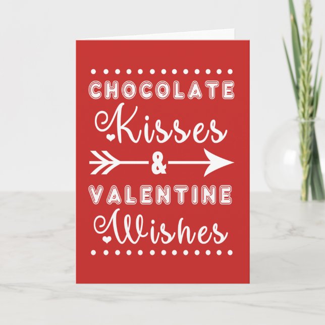 Carte de vœux avec bisous chocolatés et souhaits d (Devant)