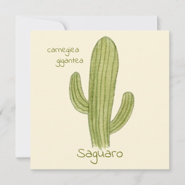Carte de vœux avec cactus Saguaro (Devant)