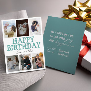 Carte de voeux avec collage photo pour les 6 ans d