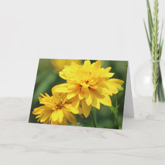 Carte de vœux avec couverture florale jaune