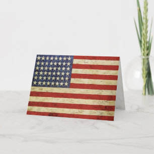 Carte de voeux avec Drapeau Vintage des États-Unis