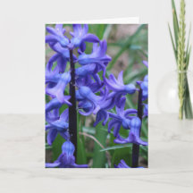 Carte de vœux avec fleurs violettes et poème à l'i