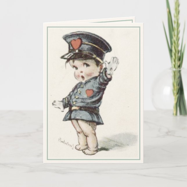 Carte de voeux avec Illustrated Love Police Baby (Devant)