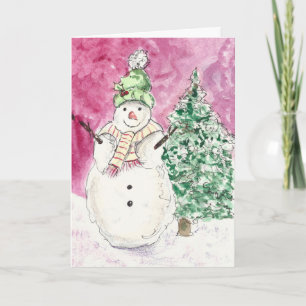 Carte de vœux avec impression aquarelle "Bundled U