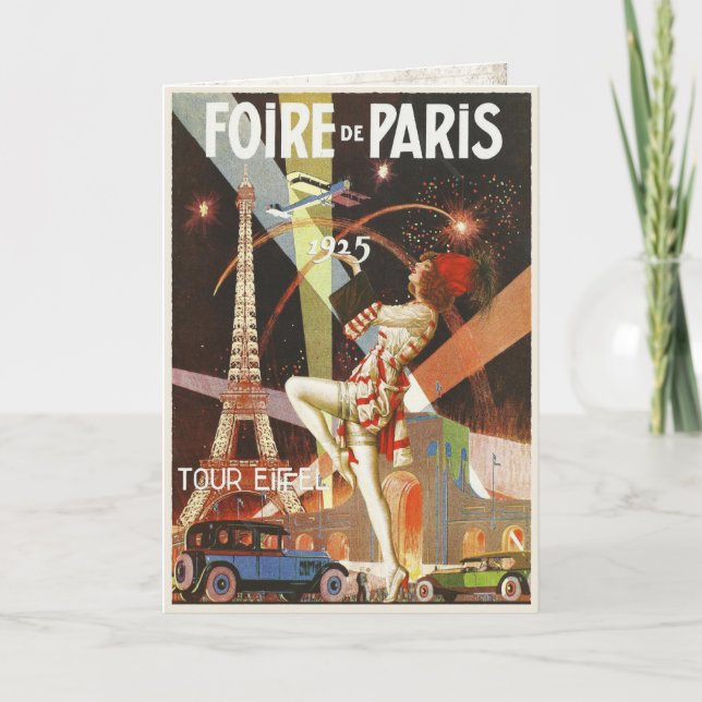 Carte de voeux avec la copie d'art déco de Paris (Devant)