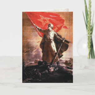 Carte de voeux avec la copie russe de propagande