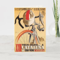 Carte de voeux avec la vieille affiche de course
