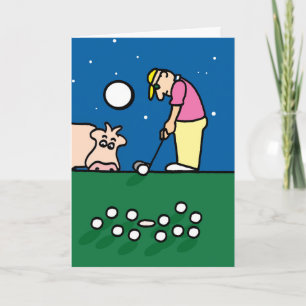 Carte de voeux avec l'illustration de golfeur