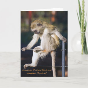 Carte de voeux avec l'image de Singe et Slogan