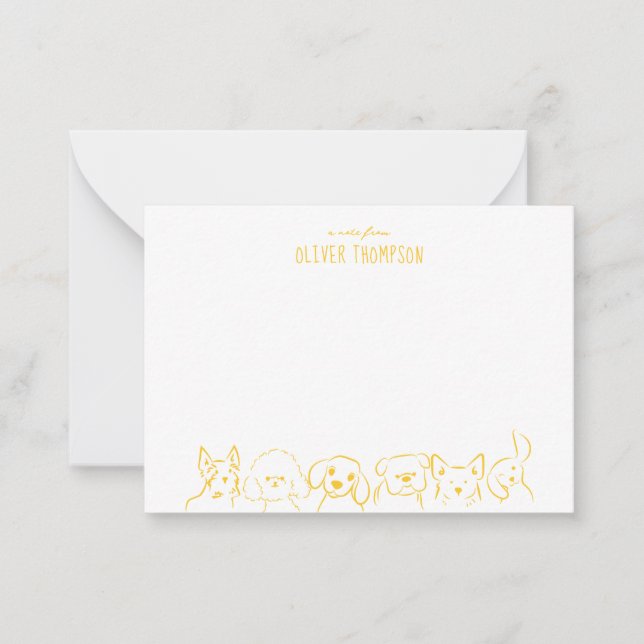 Carte de vœux avec note jaune de dessin animé de c (Devant)