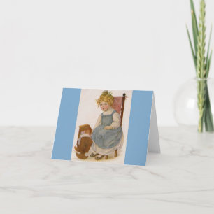 Carte de vœux avec peinture d'enfant vintage avec