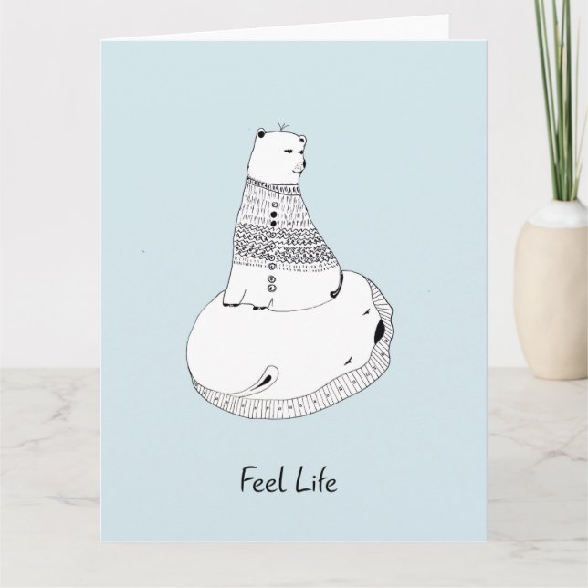 Carte de voeux avec un ours (Devant)