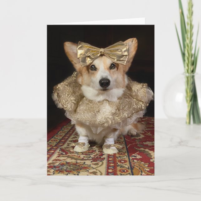 Carte de voeux Ballerina Corgi Blank (Devant)