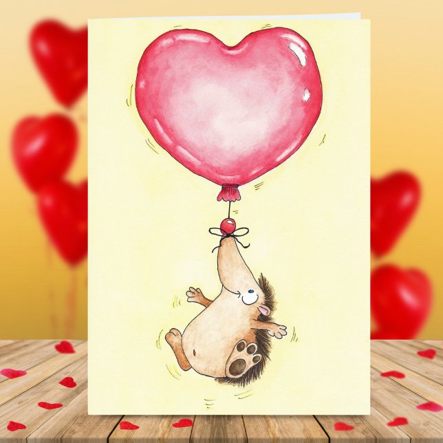 Carte de voeux BALLOON HEDGEHOG par Nicole Janes (Créateur téléchargé)