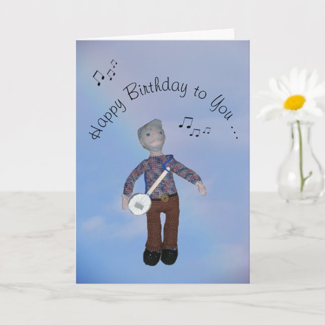 Carte de voeux - Banjo Player (Petite plante)