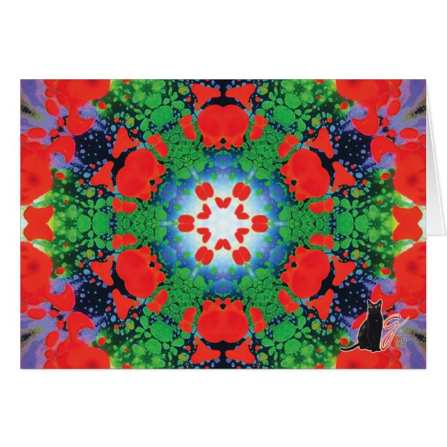Carte de voeux bariolée de kaléidoscope (Devant horizontal)