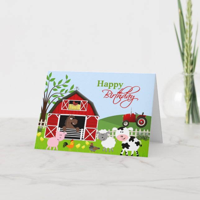 Carte de voeux Barnyard Farm Animals (Devant)