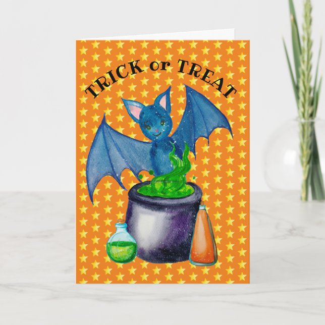 Carte de voeux Bat And Bubbling Cauldron 5" x 7" (Devant)