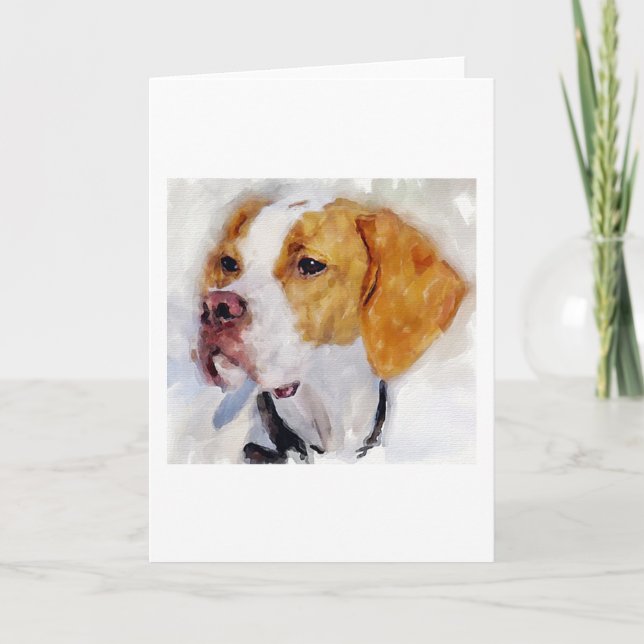 Carte de voeux beagle Portrait de chien vierge (Devant)