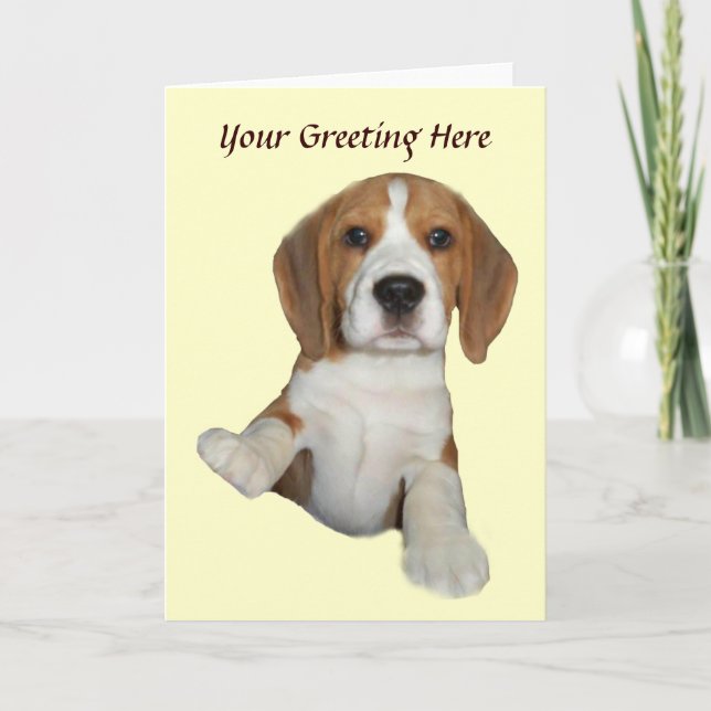 Carte de voeux beagle trop mignonne (Devant)