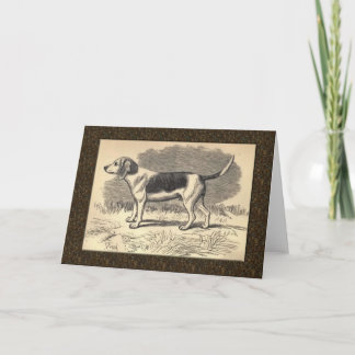 Carte de voeux Beagle vintage