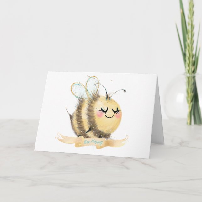 Carte de vœux Bee Happy (Devant)