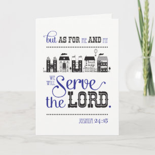 Carte de voeux Bible scripture Joshua 24 Nouvelle 