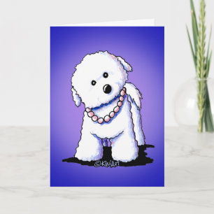 Carte de voeux Bichon In Pearls