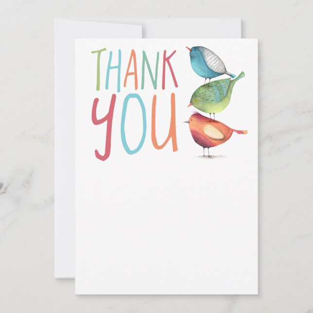 Carte de voeux Birdie Flat Merci (Devant)