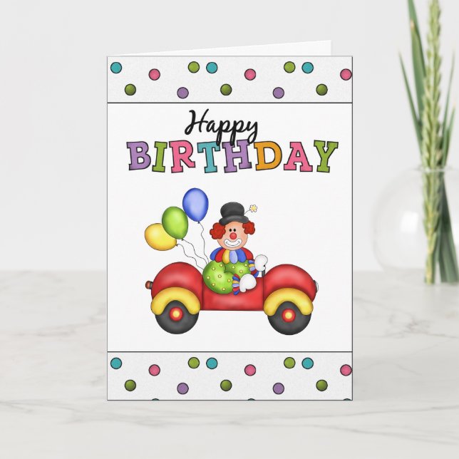Carte de voeux Birthday Clown (Devant)