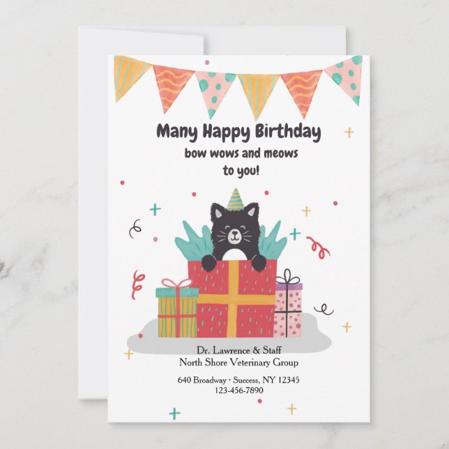 Carte de voeux Birthday Kitten de Vet (Devant)