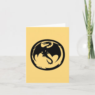 Carte de voeux Black Dragon Gold (verticale)