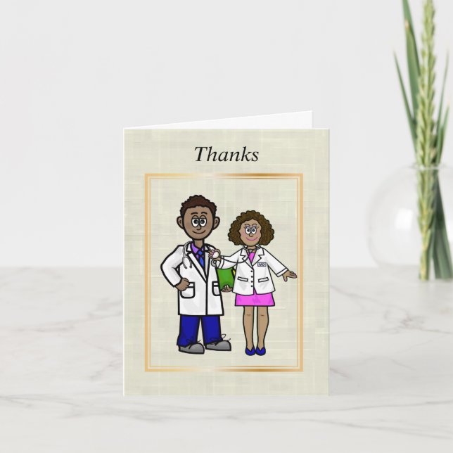 Carte de voeux Black Homme et Femme Doctor (Devant)