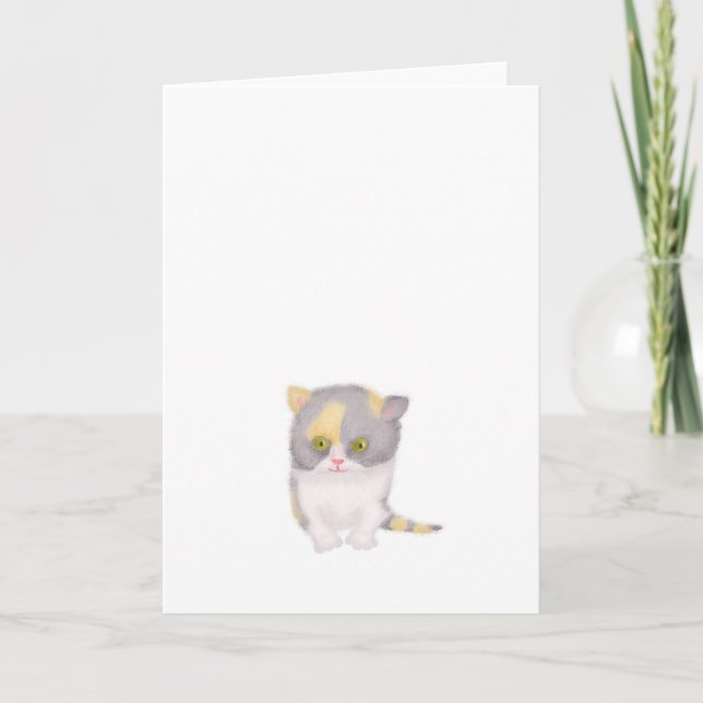 Carte de voeux blanc Katie kitten (Devant)