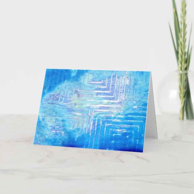 Carte de voeux blanche carrée infiniment bleue (Devant)