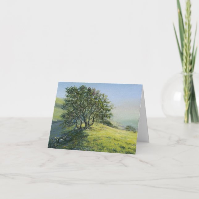 Carte de voeux blanche "Chêne au sommet" (Devant)
