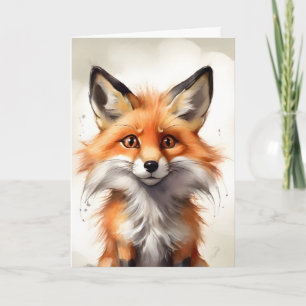 Carte de voeux blanche de la pouponnière Red Fox