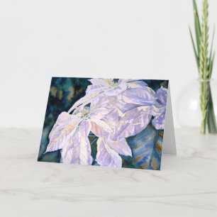 Carte de voeux blanche de poinsettia
