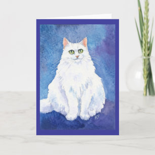 Carte de voeux blanche mignonne d'aquarelle de