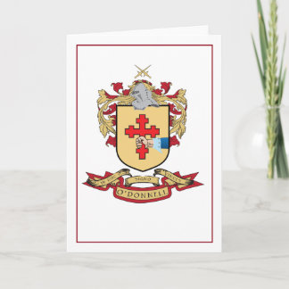 Carte de voeux blanche O'Donnell Family Crest 5x7