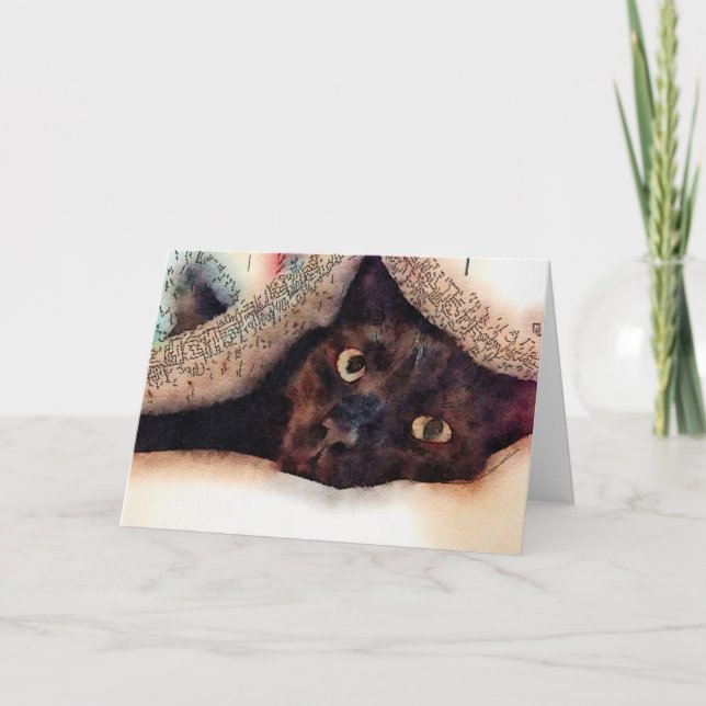 Carte de voeux blanche pour chat (Devant)