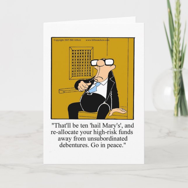 Carte de voeux blanche pour Humour financier amusa (Devant)