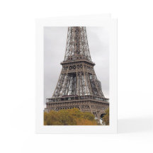 Carte de voeux blanche pour la tour Eiffel