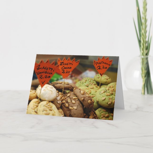 Carte de voeux blanche pour les cookies italiens (Devant)