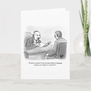 Carte de voeux blanche pour l'Humour de l'employé 