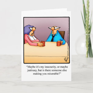 Carte de voeux blanche pour l'Humour de mariage "S