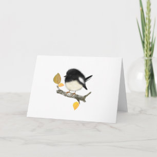 Carte de voeux blanche pour l'oiseau Tomtit
