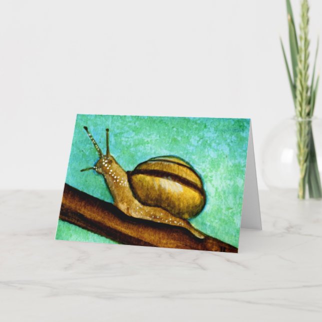 Carte de voeux blanche Snail 1 (Devant)