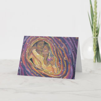 Carte de voeux blanche "Twin Flames" par Flora Clo