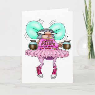 Carte de voeux Blank Fairy Coffee Funny